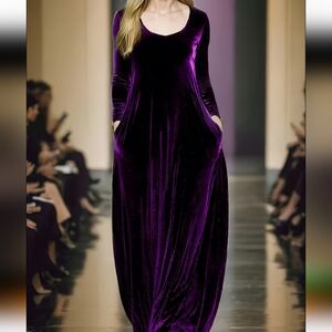 Elegant Purple Velvet Dress